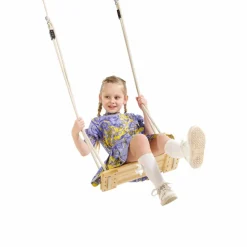 DICE Trægynge 44 x 17,5 cm - 6 meter (beige reb)| Gynger