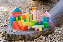 Træklodser - Regnbue, 45 dele| Trælegetøj|Montessori