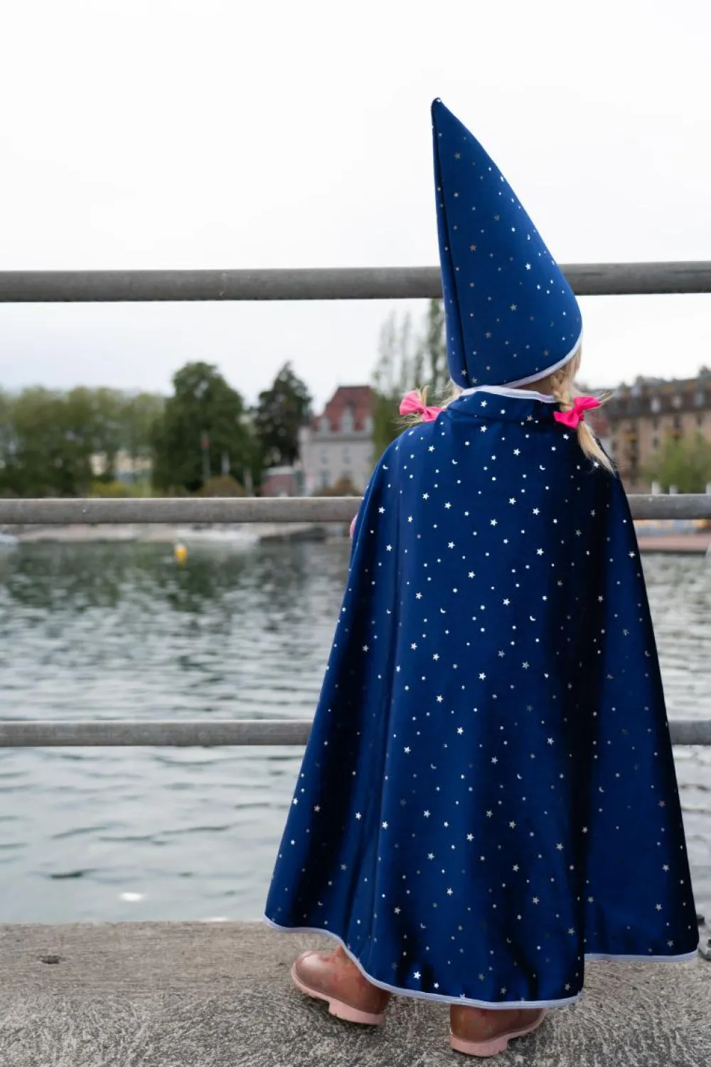 Great Pretenders Troldmandskappe m. stjerner, str. 4-6 år| Halloween|Fastelavn