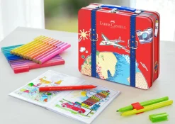 Faber-Castell Tusser - Connector i rejsekuffert, 40 stk| Legetøj Til Ferien|Tegne- & Malegrej