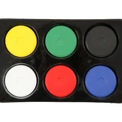 Creativ Company Vandfarver Ø5,7 cm - Basisfarver, 6 stk| Tegne- & Malegrej