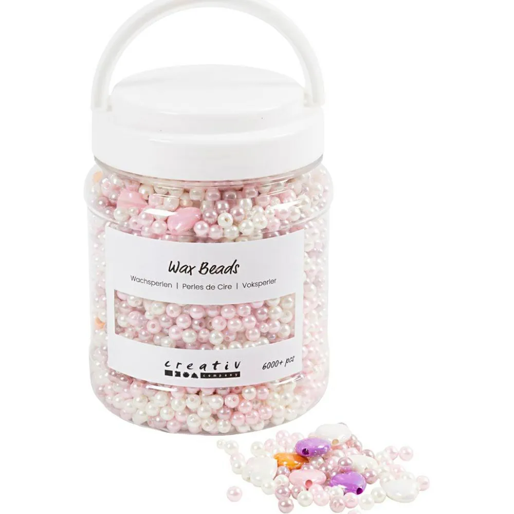 Creativ Company Voksperler i spand - Pastel, 6.000+ stk| Lav Selv Smykker|Kreativ Leg
