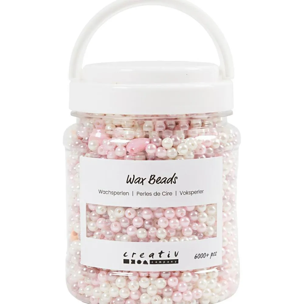 Creativ Company Voksperler i spand - Pastel, 6.000+ stk| Lav Selv Smykker|Kreativ Leg