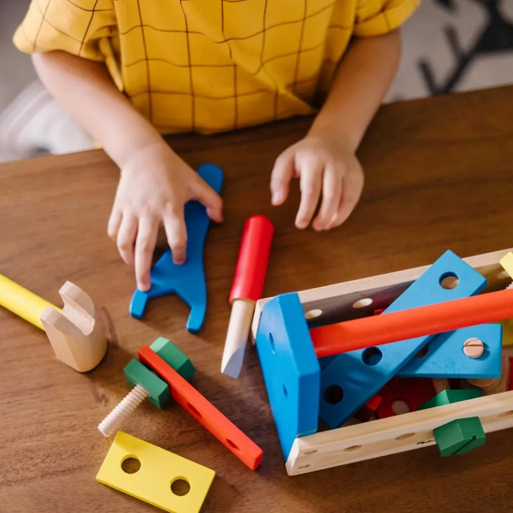 Melissa & Doug Værktøjskasse i træ med indhold| Legeværktøj