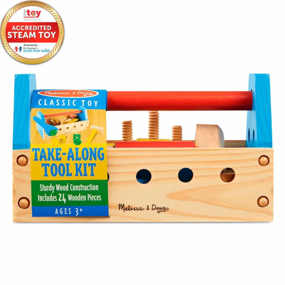 Melissa & Doug Værktøjskasse i træ med indhold| Legeværktøj